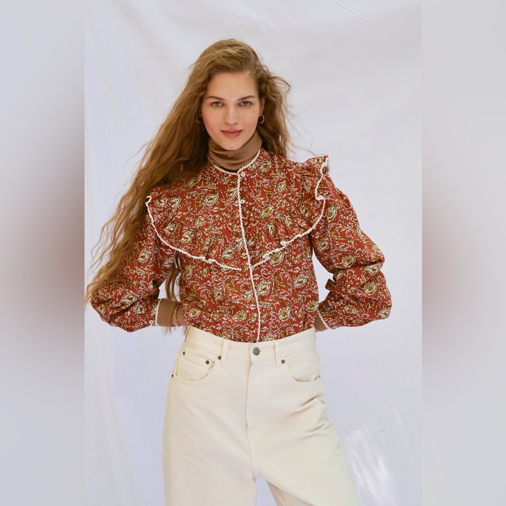 Sonmer $160 DOROTHY BLOUSE TERRACOTTA
